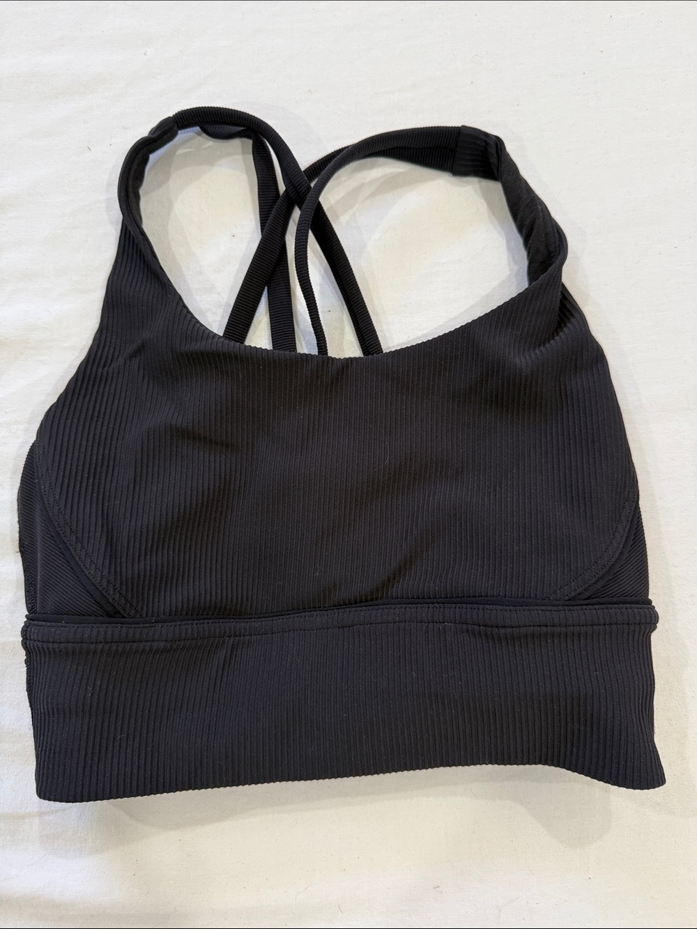 lululemon athletica Black Ribbed Cross-Back Sports Bra
